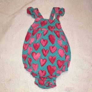 Posh Peanut “Queen of Hearts” Bubble Romper 6-12 months VGUC
